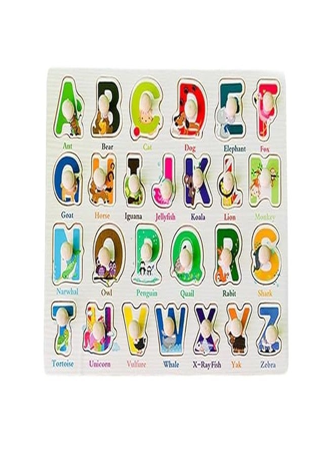 NEKSTY Wooden 26 Pieces Uppercase Alphabet Pegged Knob Toy - Image 2